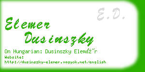 elemer dusinszky business card